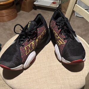 Nike Black and Red Sneakers with Yellow Accents